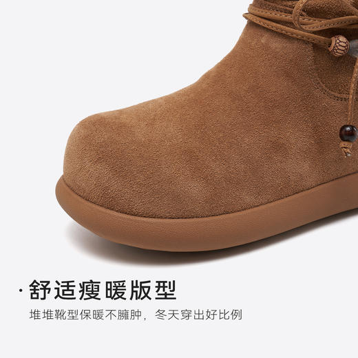 星期六复古系带装饰厚绒堆堆雪地靴SSD411A566 商品图12
