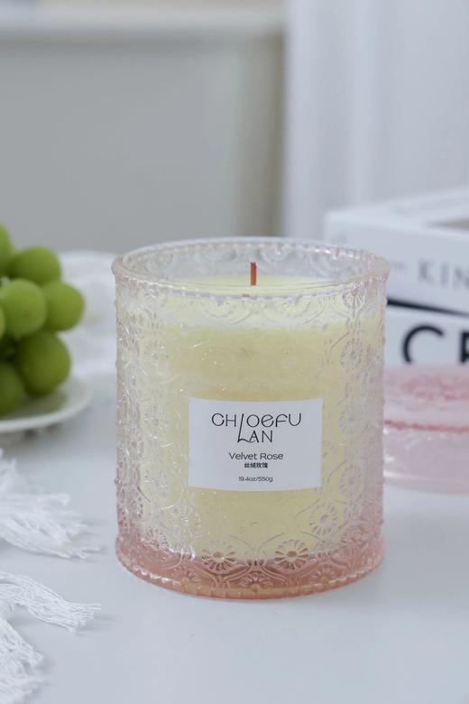 品牌直发~【意大利choefulan浮雕繁花玻璃杯香薰蜡烛550g】6款香型可选！精选大豆蜡，⁤天然无添加，除醛除异味！巨无霸，chao耐用！⁮出口级香薰WD 商品图6
