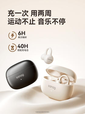 塞那sanag  Z37耳夹式蓝牙耳机无线开放式不入耳