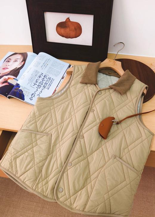 可拆卸翻领/中层100绵羊毛/人字纹质感】气质休闲马甲复古腔调，灯芯绒领马甲 商品图5