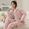 丁摩 【暖绒绒】珊瑚绒睡衣女秋冬季可外穿加绒加厚保暖三层夹棉家5ZF-LM002 商品缩略图2