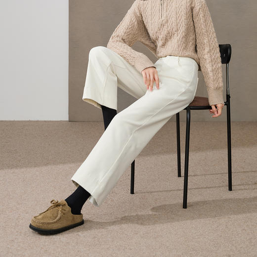 【加绒-九分-宽直筒】逸阳冬新品加绒加厚高弹小个子窄版阔腿牛仔裤4911V 商品图7