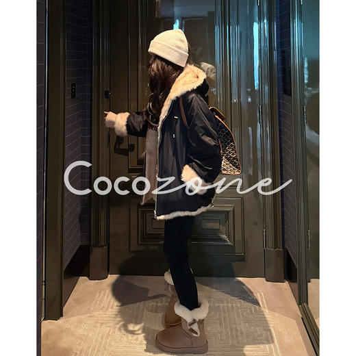 COCO ZONE 刘 一一 “马德里”进口连帽拉链皮草 CD2A3116 商品图2