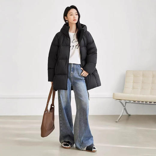 丁摩 舒芙蕾泡芙羽绒服女中长款外套 商品图2