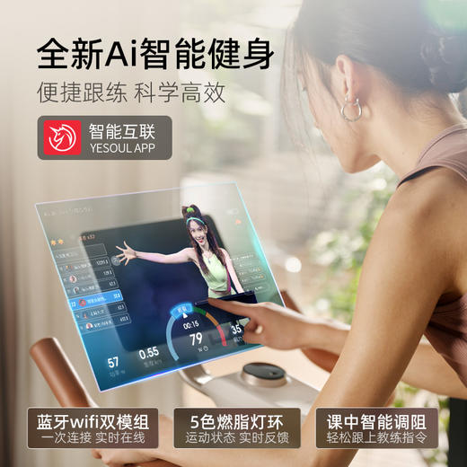 YESOUL野小兽自发电动感单车家用自行车专业减肥运动器材女生R6 商品图1