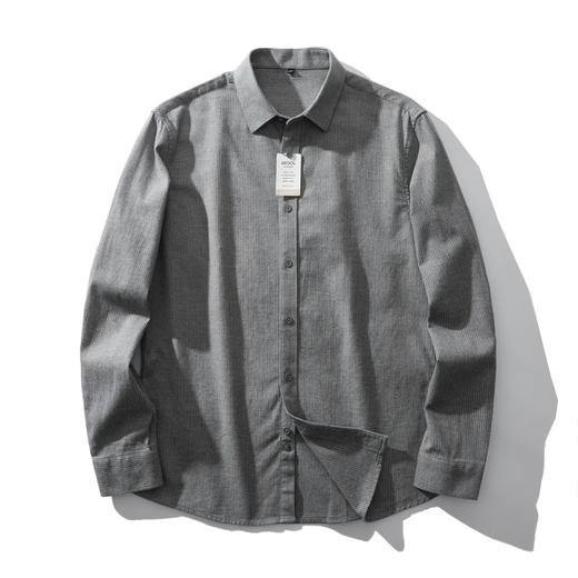 条纹 羊毛＋莫代尔 秋冬季新款高档加厚磨毛商务休闲长袖衬衫 商品图2