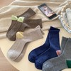 丁摩 【6双装】秋冬羊毛女袜复古色系加厚中筒保暖休闲堆堆袜女袜5ZF-176N 商品缩略图3