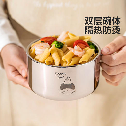 摩登主妇316L不锈钢汤碗儿童面碗家用小学生宝宝吃饭专用辅食饭碗 商品图1
