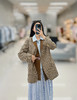 女款格纹翻领外套zo022 商品缩略图1