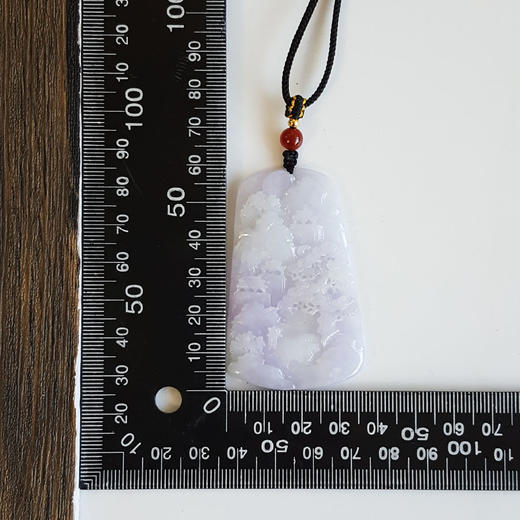【天然正品】天然细腻糯种紫罗兰亭台松树平安无事牌翡翠吊坠项链120925NJM11 特价 商品图9