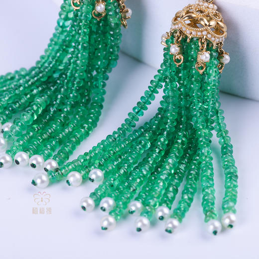 【摇曳生姿】祖母绿流苏耳坠     SH 12206021 商品图3