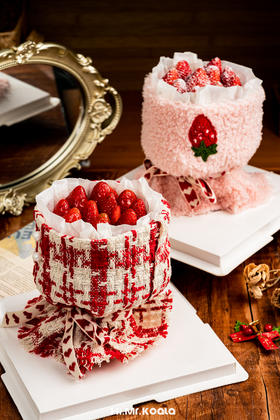 烤爱【草莓季】草莓花束生日蛋糕 女神草莓蛋糕首选（同城配送）
