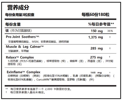 *RN107 Soothe & Relaxx™关节软组织胶囊180粒 商品图1