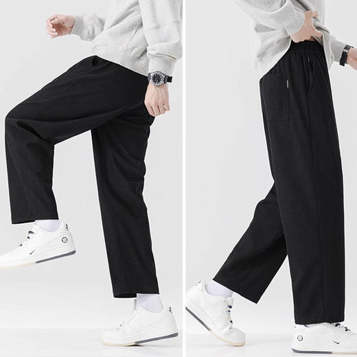 裁缝学苑MQ71直筒仿灯芯绒长裤子纸样男装松紧腰柳叶档裤子样板 商品图2