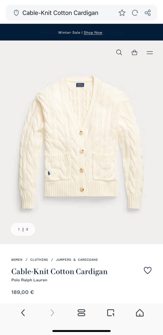 【秒杀价已调 直接拍】永恒的经典款 拉夫劳伦 POLO 女装 秋冬女士复古粗格绞花编结棉 针织开衫 商品图12