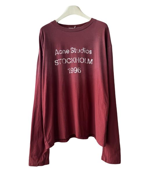 中性款做旧印花渐变长袖T恤ho001 商品图0