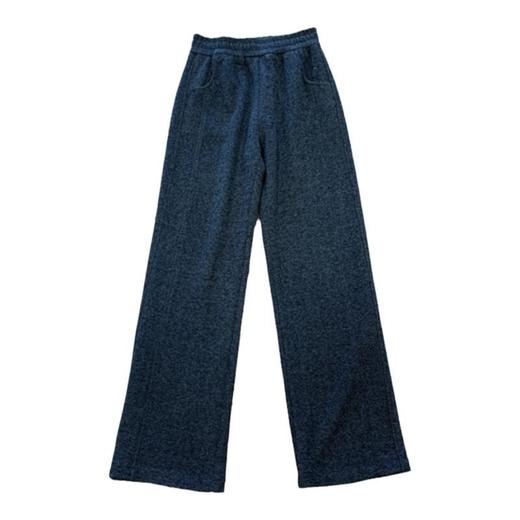 丁摩 垂感人字纹秋冬臧肉加厚软糯宽松拖地羊毛裤直筒裤女秋冬必备5ZF-1215 商品图4