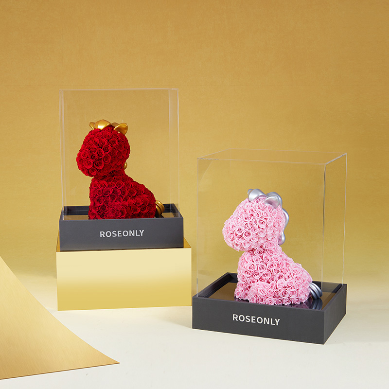 【马年爱礼】ROSEONLY诺誓 高端定制 永生玫瑰 玫瑰公仔 玫瑰马  30cm  定制款 送女友爱人礼物