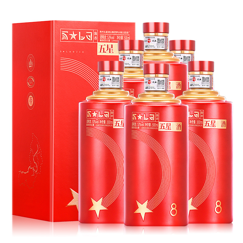 【酒厂直营】新品老酒8礼盒装 500ml 6瓶整箱 53度酱香型白酒