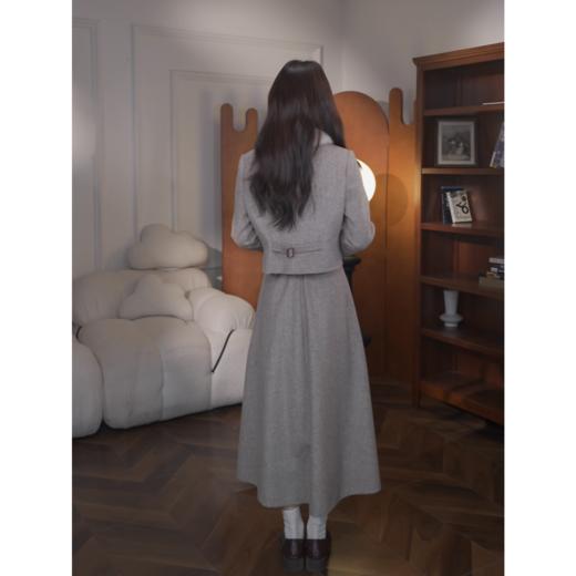 鹿向南「冬日来信」复古气质毛绒翻领短外套半身裙新款套装女秋冬 商品图2