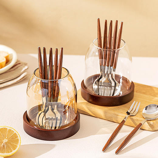 摩登主妇304不锈钢水果叉子水果签收纳罐轻奢高级感小勺子甜品叉 商品图0