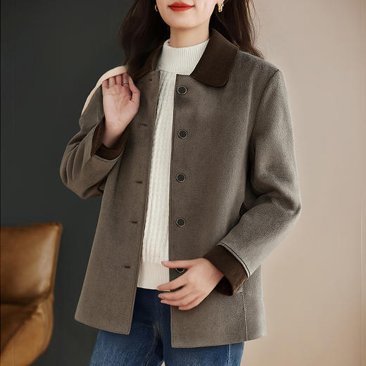 大码仿羊绒外套女新款冬装中长款时尚洋气减龄翻领上衣秋冬高级感 商品图1