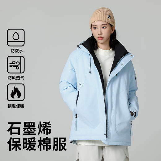 鸿星尔克秋冬新款高品质情侣石墨烯保暖冲锋棉服EK-HM25888 商品图3