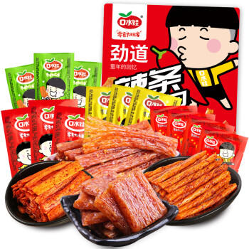 口水娃辣条大礼包506g怀旧豆干解馋零食送女友办公室休闲零食独立包装 /休闲食品 /豆干/素食零食 /辣条/面筋制品 商品图2