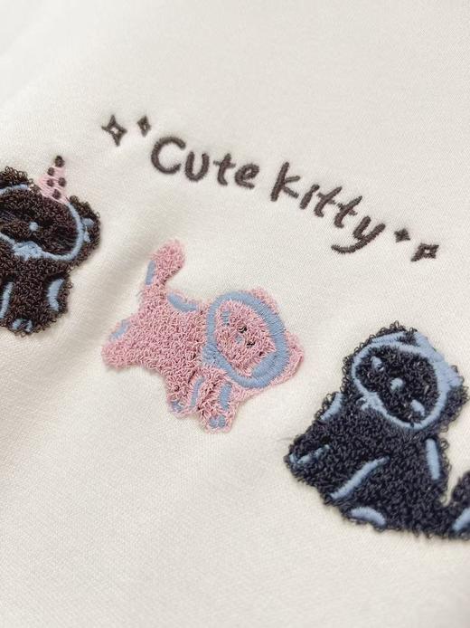 🔥🔥🔥奥粒绒【重工刺绣】95%棉 2025 爆款可爱kitty加绒宽松短款卫衣-喜出 商品图3