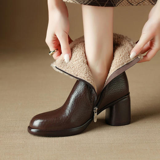 【预售5天】新款女鞋女靴西部靴跨境外贸小众轻奢头层羊皮&H971 商品图2