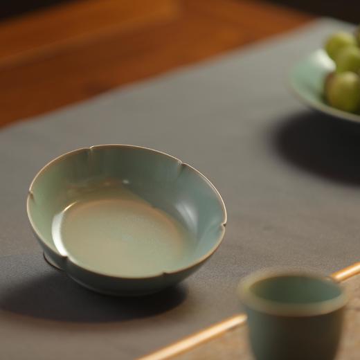 汝窑天青花口壶承 商品图0