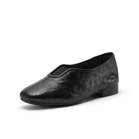 【云粉节】BF楼Bata时尚单鞋女2026春款休闲时尚复古羊皮一脚蹬AAS24AA6  吊牌价959活动价669