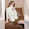 西遇白色毛衣外套女冬季新款设计感文艺休闲立领针织开衫SS051900 商品缩略图4