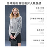 西遇灰色毛衣外套女冬季新款手工花朵圆领短款针织开衫SS051899 商品缩略图3