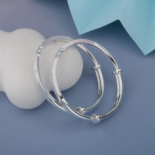 【宏艺珠宝】长命富贵儿童手镯·足银手镯 商品图3