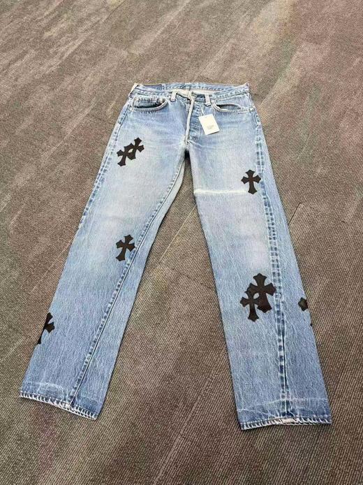 女款刺绣十字架牛仔裤长裤la009 商品图0