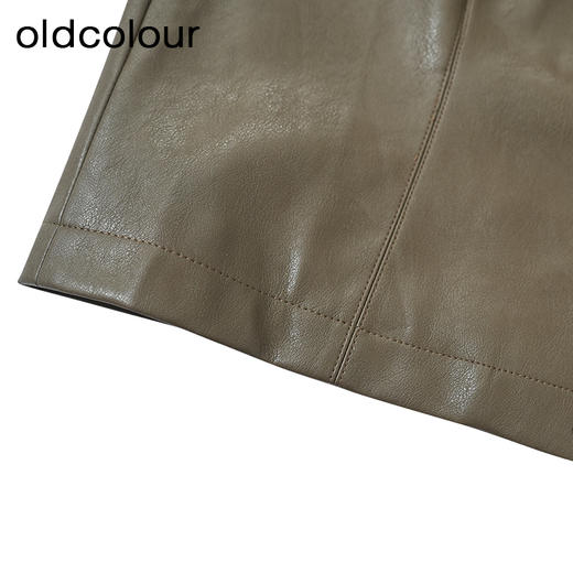 oldcolour欧珂冬季皮衣时尚休闲通勤纯色短外套女BQ480407A1 商品图3