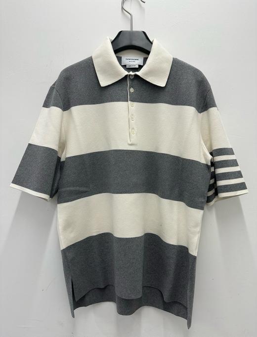 男款条纹针织短袖polo衫hu022 商品图0
