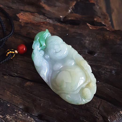 【天然正品】天然细腻糯种福禄寿寿星公（福寿安康）翡翠吊坠项链280325AH52 特价 商品图3
