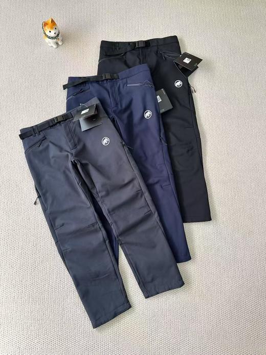 猛犸象Taiss 秋冬男士户外运动加绒加厚弹力舒适登山攀岩防风保暖软壳长裤 商品图0