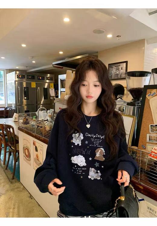 【工艺卫衣】egg品牌爆款～狗狗印花短款卫衣-喜出 商品图4