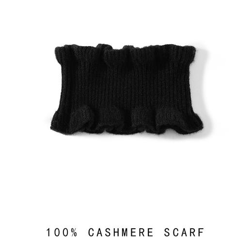 25新款荷叶边100%纯山羊绒脖套/发套 女士秋冬加厚抽条百搭日系保暖 3050 商品图2