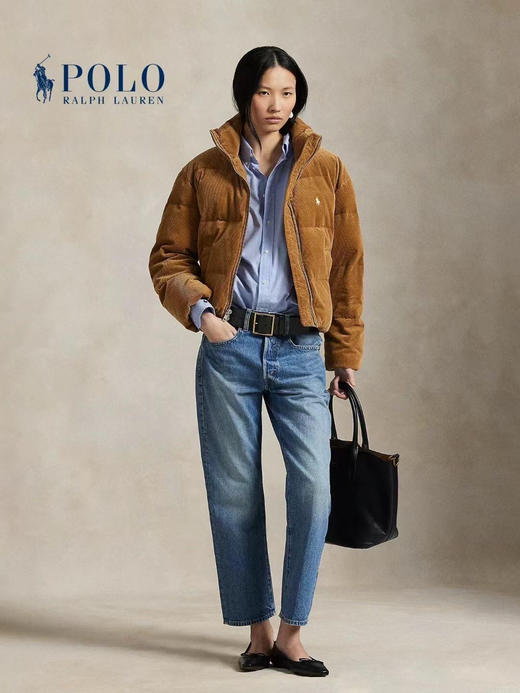 RL拉夫灯芯绒小面包绗缝白鸭绒羽绒服 商品图1