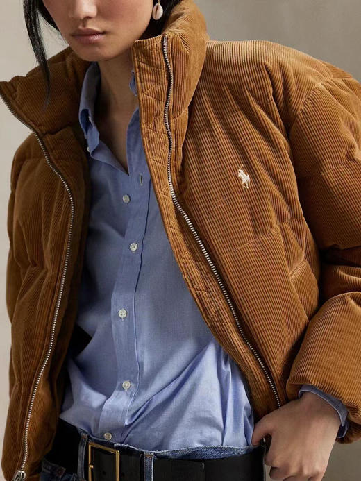 RL拉夫灯芯绒小面包绗缝白鸭绒羽绒服 商品图2