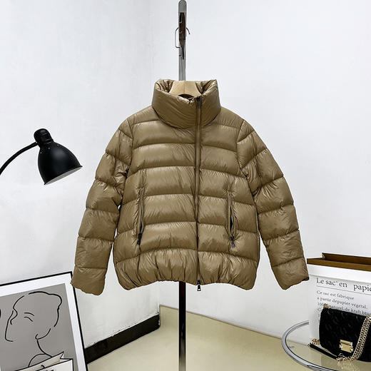 丁摩 高端90白鸭绒立领加厚韩版宽松亮面短款羽绒服女冬装外套潮5ZF-1006 商品图2