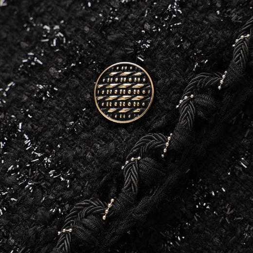 「高货wl」全新升级【铂金会员367/天猫499/差价132】(01629)洛诗琳亮丝编织羊毛混纺外套2025秋冬小香风粗花呢外套女 商品图4