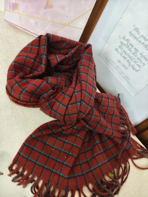 MH竹纤维女士时尚小格子流苏围巾67108 商品图4