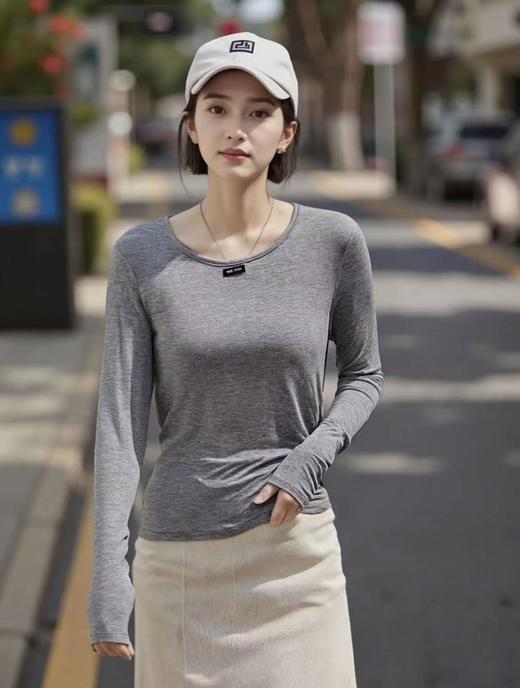 【超值特卖】2480（莱赛尔➕羊毛➕桑蚕丝薄款莫代尔超弹力长袖T恤打底衫-喜出 商品图1