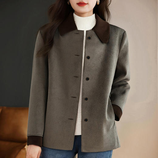 大码仿羊绒外套女新款冬装中长款时尚洋气减龄翻领上衣秋冬高级感 商品图4