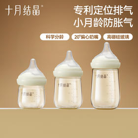 玻璃奶瓶防胀气专利新生婴儿宝宝用放呛奶嘴0-6个月以上